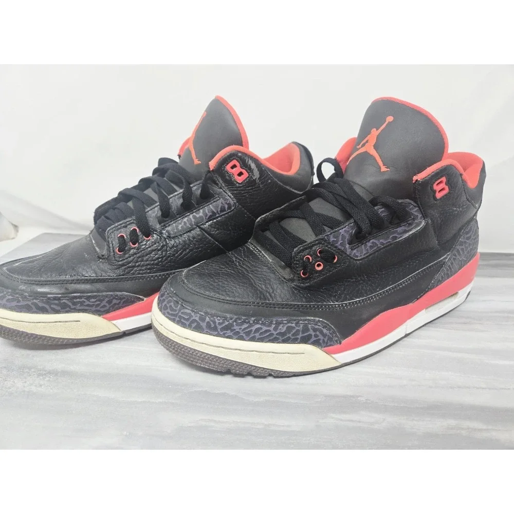 Nike Air Jordan 3 Retro‎ Crimson Size 12 US Men's 136064-005 Black Red 2012